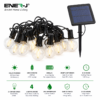 ENER-J Solar String Lights for Garden — 7.6m, 25 G40 LED Filament Bulbs, 4400mAh, Solar + USB, IP64