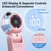 ENER-J KW60 Portable Handheld Fan with Mist Spray — 4000mAh, 5-Speed, 190° Tilt, Pink