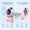 ENER-J KW60 Portable Handheld Fan with Mist Spray — 4000mAh, 5-Speed, 190° Tilt, Pink