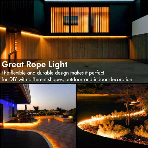 ENER-J LumiFlex Pro LED Rope Light — Warm White, 50M Roll, 120 LEDs/m, 1000 lm/m, IP65, No Driver Required
