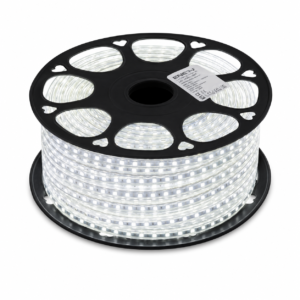 ENER-J LumiFlex Slim LED Rope Light — White, 50M Roll, 9mm Profile, Clear Diffuser, 120 LEDs/m, IP65 (F215)