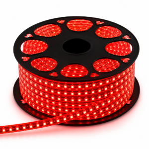ENER-J LumiFlex Slim LED Rope Light — Red, 50M Roll, 9mm Profile, Clear Diffuser, 120 LEDs/m, IP65