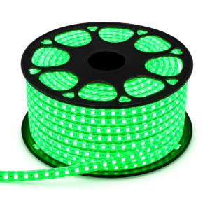 ENER-J LumiFlex Slim LED Rope Light — Green, 50M Roll, 9mm Profile, Clear Diffuser, 120 LEDs/m, IP65