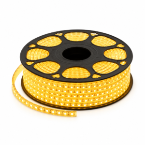ENER-J LumiFlex Slim LED Rope Light — Amber Yellow, 50M Roll, 9mm Profile, Clear Diffuser, 120 LEDs/m, IP65