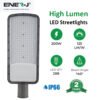 ENER-J 200W Slimline DOB LED Street Light — 25,000 Lumens, 125 lm/W, Wide Voltage 175–400V, φ60 Pole Mount
