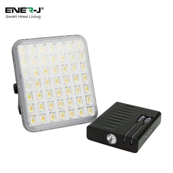 100W Portable LED Floodlight with Removable 5400mAh Power Bank — Wired & Cordless
