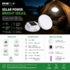 ENER-J 50W Solar Camping Light — 1500 Lumens, 2400mAh Replaceable Battery, Magnetic Base