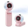 ENER-J KW60 Portable Handheld Fan with Mist Spray — 4000mAh, 5-Speed, 190° Tilt, Pink
