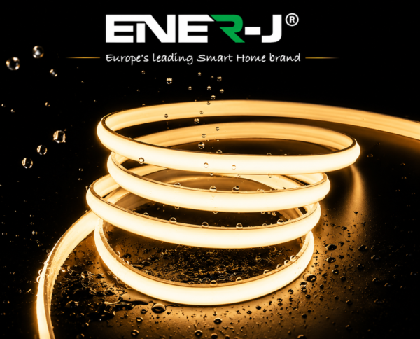 ENER-J LumiFlex Ultra FCOB Neon Strip — Warm White, 50M, 240 LEDs/m, 1000 lm/m, Direct AC, 2.5cm Cut, IP65