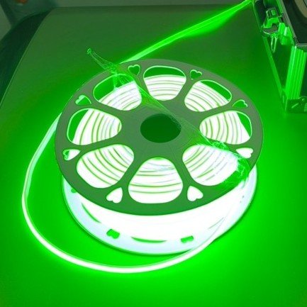ENER-J LumiFlex Ultra FCOB Neon Strip — Green, 50M, 240 LEDs/m, 1000 lm/m, Direct AC, 2.5cm Cut, IP65