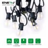 ENER-J Solar String Lights for Garden — 7.6m, 25 G40 LED Filament Bulbs, 4400mAh, Solar + USB, IP64