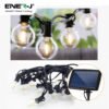 ENER-J Solar String Lights for Garden — 7.6m, 25 G40 LED Filament Bulbs, 4400mAh, Solar + USB, IP64
