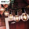 ENER-J Solar String Lights for Garden — 7.6m, 25 G40 LED Filament Bulbs, 4400mAh, Solar + USB, IP64