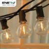 ENER-J Solar String Lights for Garden — 7.6m, 25 G40 LED Filament Bulbs, 4400mAh, Solar + USB, IP64