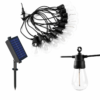Solar String Lights for Outdoor — RGB+Warm White, 10M, 10 S14 Bulbs, Remote Control, IP44