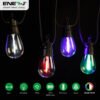Solar String Lights for Outdoor — RGB+Warm White, 10M, 10 S14 Bulbs, Remote Control, IP44
