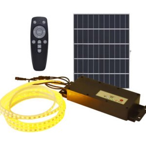 ENER-J 10m Solar LED Rope Light — IP65 Waterproof, 3000K Warm White, Remote, LiFePO4 Battery (T476)