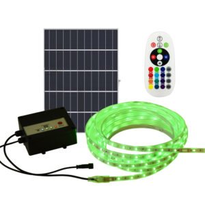ENER-J 10m Solar LED Strip Light — RGB, SMD5050, 6Ah Battery, Remote Control, IP65 Waterproof