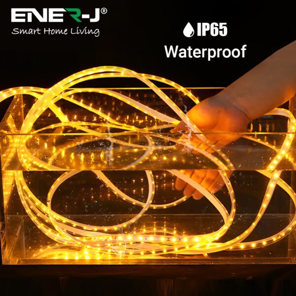 ENER-J 10m Solar LED Strip Light — RGB, SMD5050, 6Ah Battery, Remote Control, IP65 Waterproof