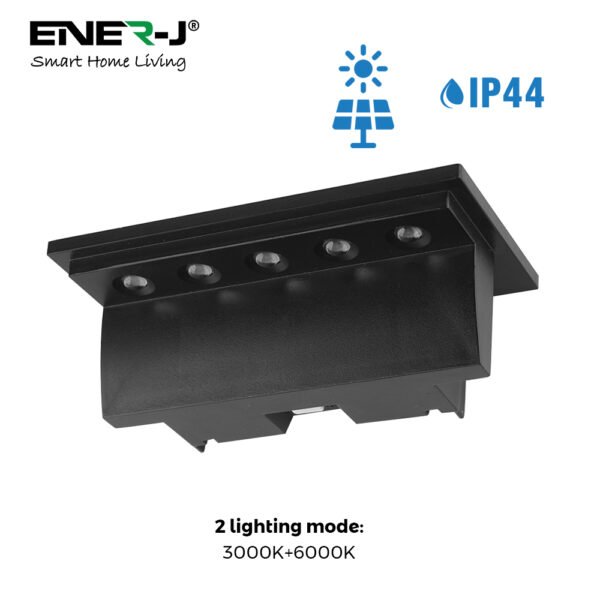 Solar Deck & Fence Light — 5 LED, 3000K & 6000K Switchable, IP44, No Wiring Needed