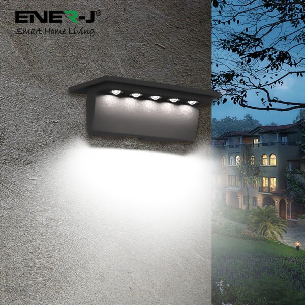 Solar Deck & Fence Light — 5 LED, 3000K & 6000K Switchable, IP44, No Wiring Needed