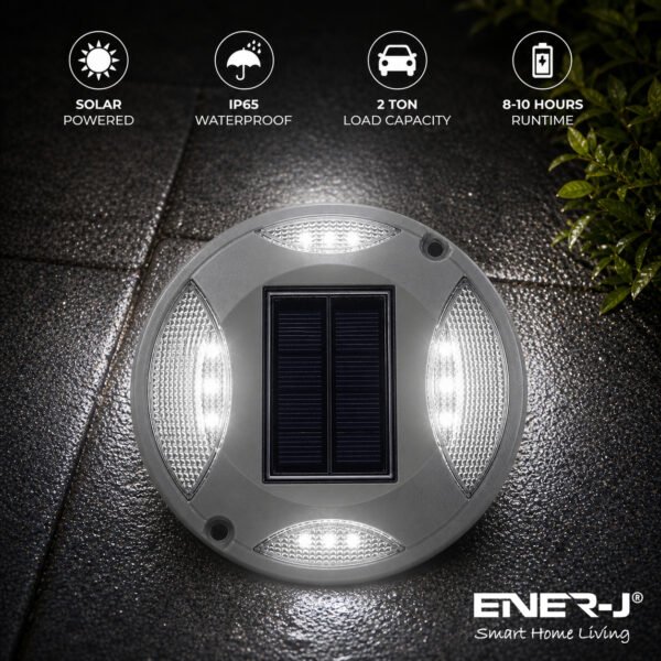 Solar Decking & Pathway Garden Light — 8 LED, 6000K & Blue, IP65, 2-Tonne Rated