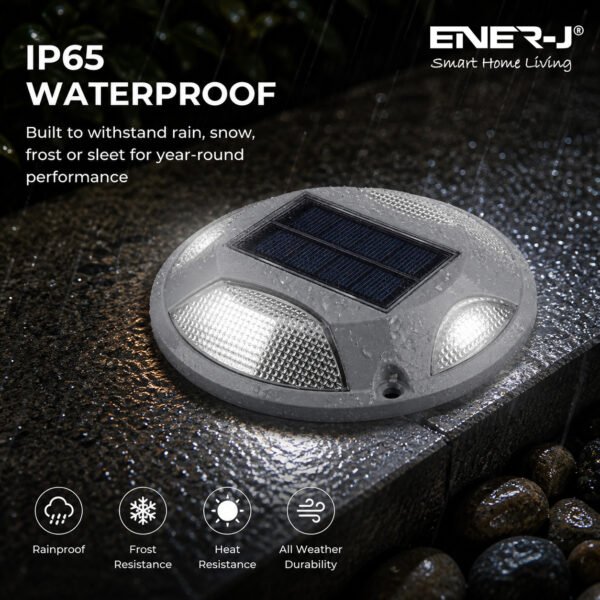 Solar Decking & Pathway Garden Light — 8 LED, 6000K & Blue, IP65, 2-Tonne Rated