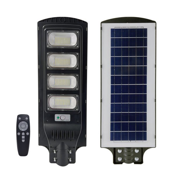 ENER-J Solar Street Light — 2400 Lumens, 192 LED, 15Ah Battery, Radar Motion Sensor, Remote, IP65 (T773)