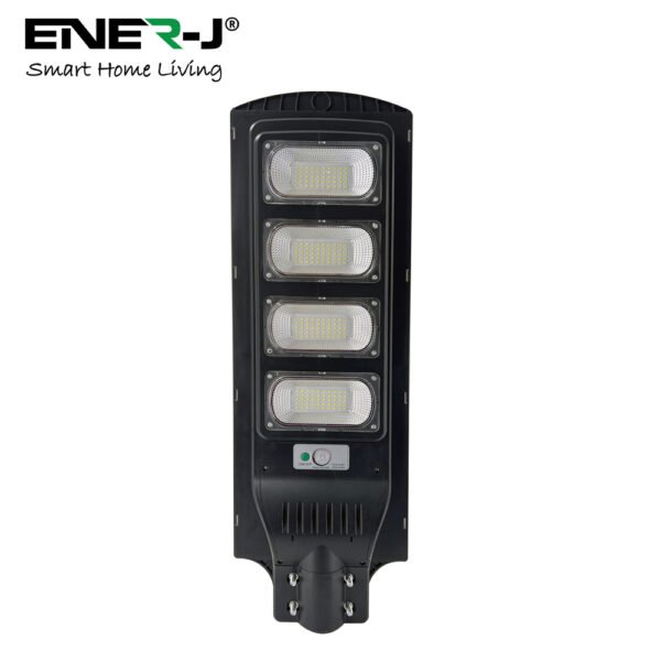 ENER-J Solar Street Light — 2400 Lumens, 192 LED, 15Ah Battery, Radar Motion Sensor, Remote, IP65 (T773)
