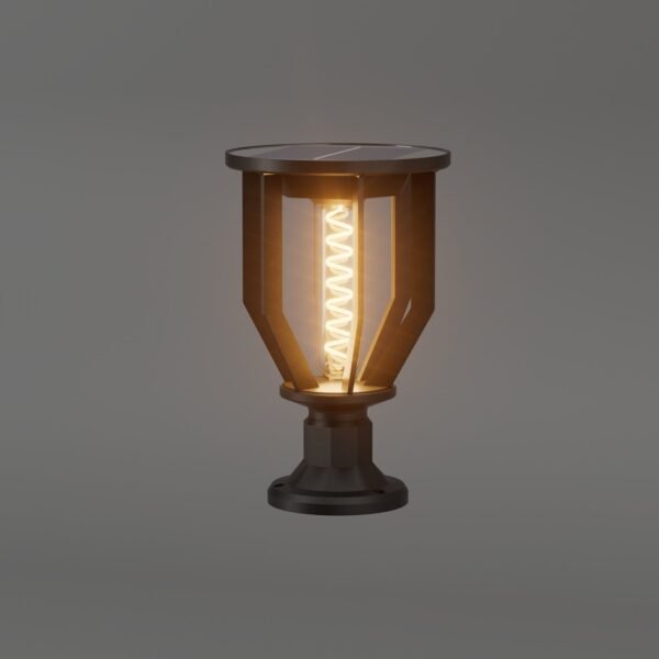 enerj-f350-1 ENER-J 20W Solar Gate Light with Spiral Neon Light — 3W Panel, 2000mAh Battery, Warm White, IP65 - ENER-J India