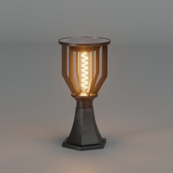 enerj-f350-2 ENER-J 20W Solar Gate Light with Spiral Neon Light — 3W Panel, 2000mAh Battery, Warm White, IP65 - ENER-J India