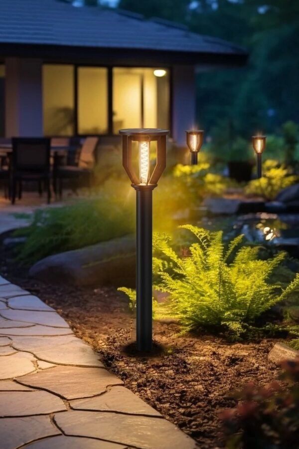 enerj-f350-6 ENER-J 20W Solar Gate Light with Spiral Neon Light — 3W Panel, 2000mAh Battery, Warm White, IP65 - ENER-J India