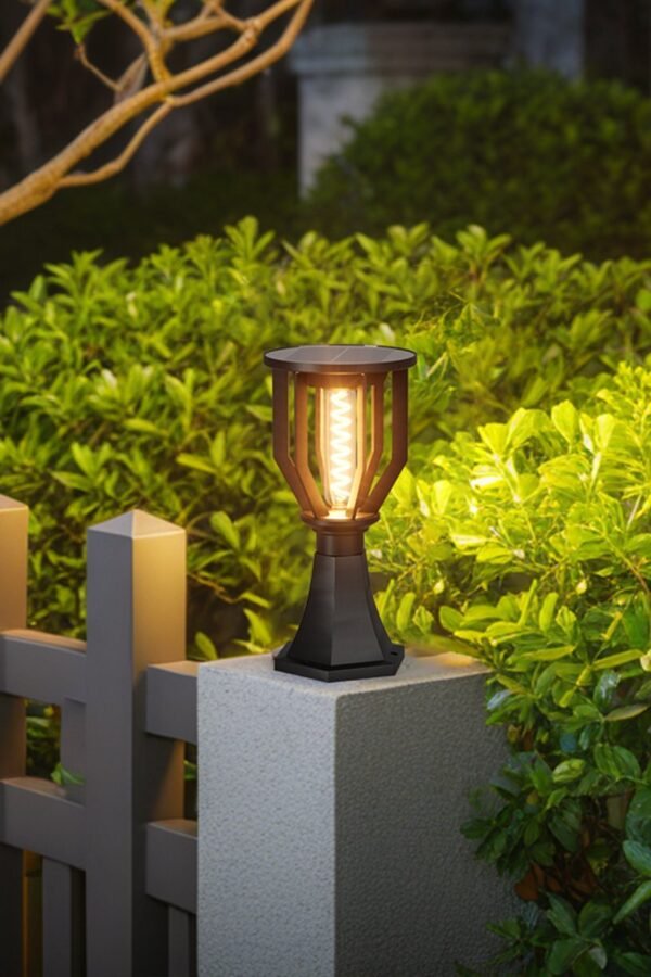 enerj-f350-7 ENER-J 20W Solar Gate Light with Spiral Neon Light — 3W Panel, 2000mAh Battery, Warm White, IP65 - ENER-J India