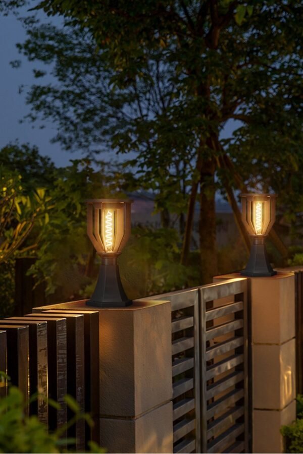 enerj-f350-9 ENER-J 20W Solar Gate Light with Spiral Neon Light — 3W Panel, 2000mAh Battery, Warm White, IP65 - ENER-J India