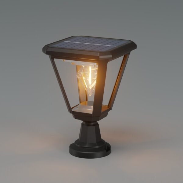 ENER-J 25W Solar Gate Light with Diamond Neon Flickering Bulb — 3W Panel, 2000mAh, Warm White, IP65 - ENER-J India