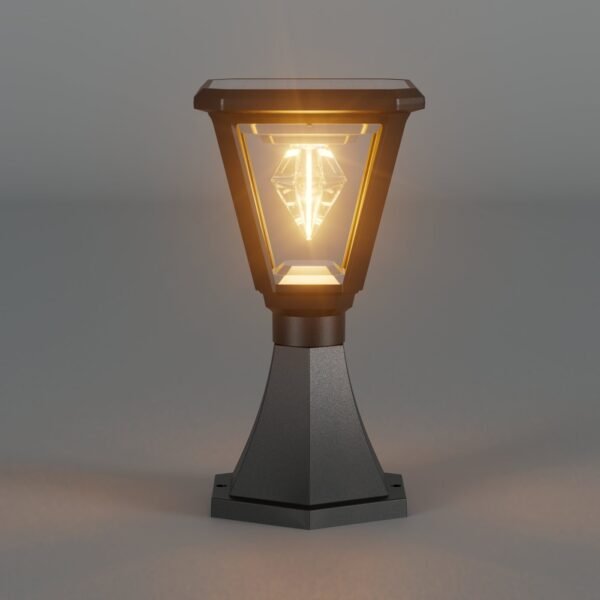 ENER-J 25W Solar Gate Light with Diamond Neon Flickering Bulb — 3W Panel, 2000mAh, Warm White, IP65 - ENER-J India