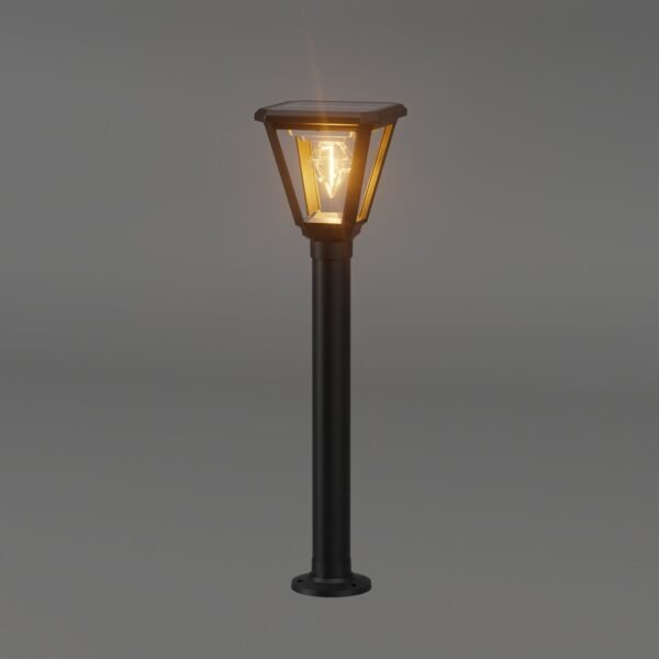 ENER-J 25W Solar Gate Light with Diamond Neon Flickering Bulb — 3W Panel, 2000mAh, Warm White, IP65 - ENER-J India
