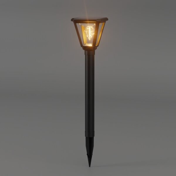 ENER-J 25W Solar Gate Light with Diamond Neon Flickering Bulb — 3W Panel, 2000mAh, Warm White, IP65 - ENER-J India
