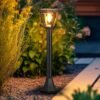 ENER-J 25W Solar Gate Light with Diamond Neon Flickering Bulb — 3W Panel, 2000mAh, Warm White, IP65 - ENER-J India