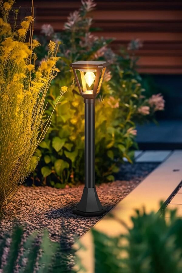 ENER-J 25W Solar Gate Light with Diamond Neon Flickering Bulb — 3W Panel, 2000mAh, Warm White, IP65 - ENER-J India