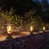 ENER-J 25W Solar Gate Light with Diamond Neon Flickering Bulb — 3W Panel, 2000mAh, Warm White, IP65 - ENER-J India