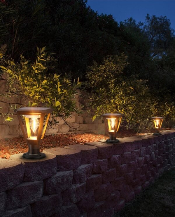 ENER-J 25W Solar Gate Light with Diamond Neon Flickering Bulb — 3W Panel, 2000mAh, Warm White, IP65 - ENER-J India