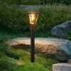 ENER-J 25W Solar Gate Light with Diamond Neon Flickering Bulb — 3W Panel, 2000mAh, Warm White, IP65 - ENER-J India