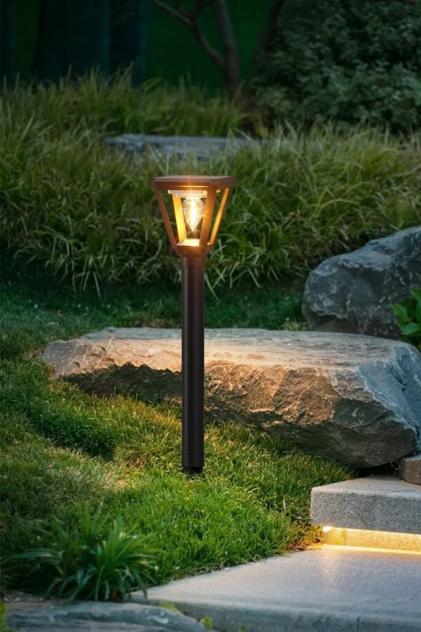 ENER-J 25W Solar Gate Light with Diamond Neon Flickering Bulb — 3W Panel, 2000mAh, Warm White, IP65 - ENER-J India