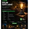 ENER-J 25W Solar Gate Light with Diamond Neon Flickering Bulb — 3W Panel, 2000mAh, Warm White, IP65 - ENER-J India