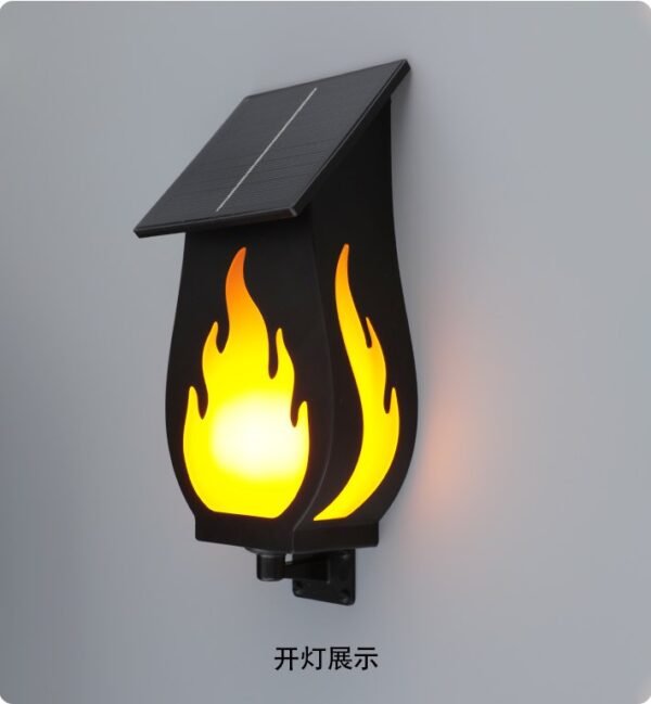 enerj-f352-1 ENER-J 10W Solar Flickering Flame Wall Light — 1.6W Panel, 1200mAh Battery, Warm White, IP65 - ENER-J India