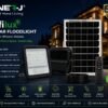 ENER-J 100W Infilux Solar Floodlight F355 — specifications infographic ENER-J 100W Solar Floodlight with Remote - ENER-J India